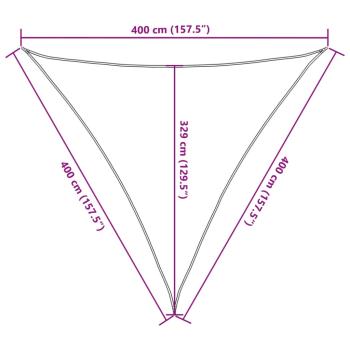 Sonnensegel 160 g/m² Anthrazit 4x4x4 m HDPE