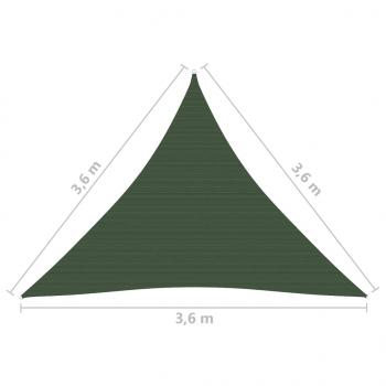 Sonnensegel 160 g/m² Dunkelgrün 3,6x3,6x3,6 m HDPE