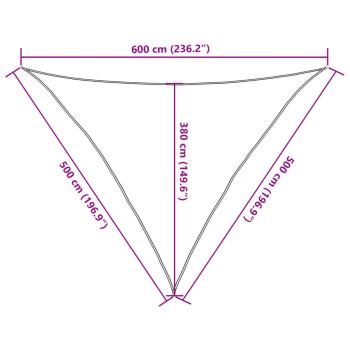 Sonnensegel 160 g/m² Schwarz 5x5x6 m HDPE
