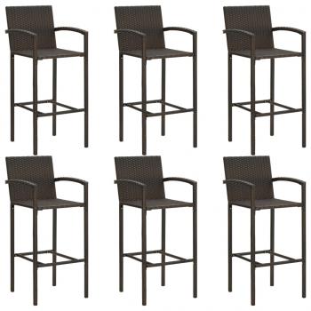 7-tlg. Gartenbar-Set Poly Rattan Braun