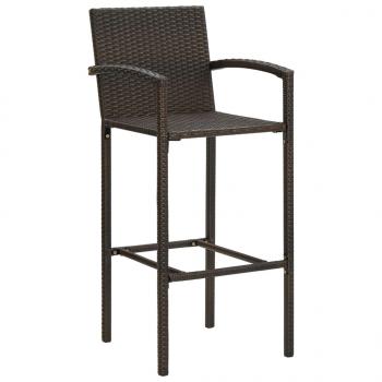 7-tlg. Gartenbar-Set Poly Rattan Braun