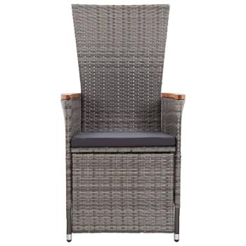 7-tlg. Garten-Essgruppe Poly Rattan Grau