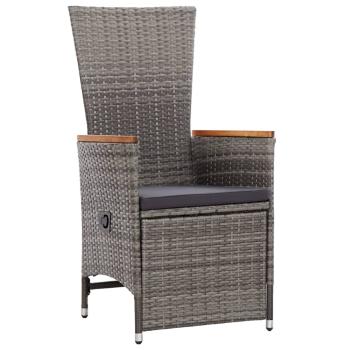 7-tlg. Garten-Essgruppe Poly Rattan Grau