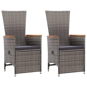 7-tlg. Garten-Essgruppe Poly Rattan Grau