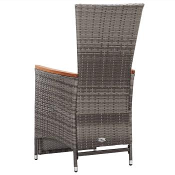 7-tlg. Garten-Essgruppe Poly Rattan Grau