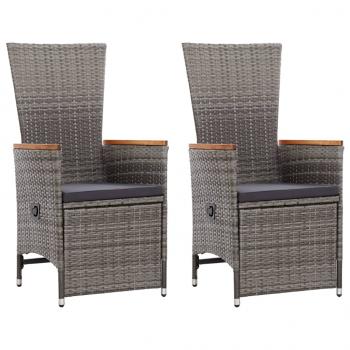 7-tlg. Garten-Essgruppe Poly Rattan Grau