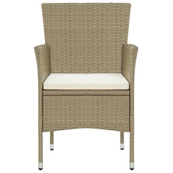 7-tlg. Garten-Essgruppe Poly Rattan Beige