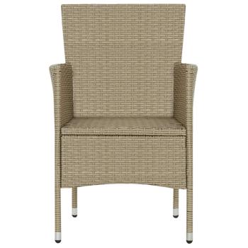7-tlg. Garten-Essgruppe Poly Rattan Beige