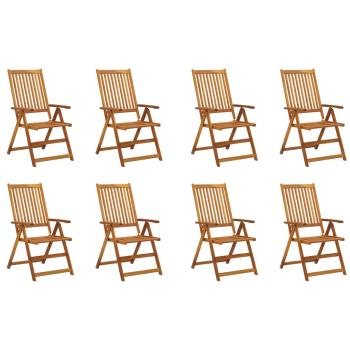 Klappbare Gartenstühle mit Kissen 8 Stk. Massivholz Akazie