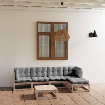 ARDEBO.de - 6-tlg. Garten-Lounge-Set mit Kissen Kiefer Massivholz