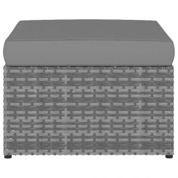 Gartensessel mit Hocker Poly Rattan Anthrazit