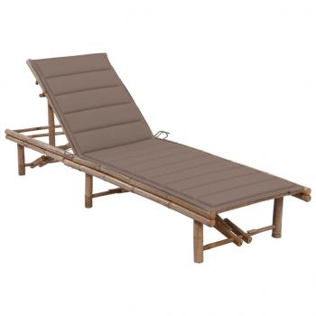 ARDEBO.de - Garten-Sonnenliege mit Auflage Bambus