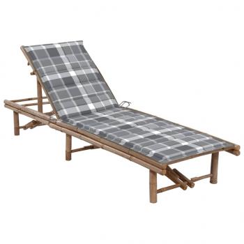 ARDEBO.de - Garten-Sonnenliege mit Auflage Bambus