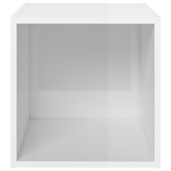 TV-Schränke 2 Stk. Hochglanz-Weiß 37x35x37 cm Holzwerkstoff