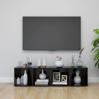 TV-Schrank Hochglanz-Schwarz 37x35x37 cm Holzwerkstoff