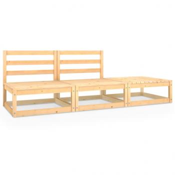 3-tlg. Garten-Lounge-Set Massivholz Kiefer