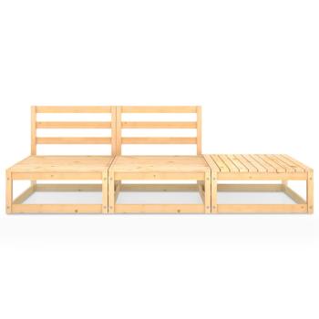 3-tlg. Garten-Lounge-Set Massivholz Kiefer
