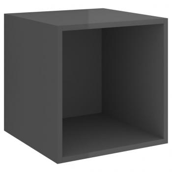 Wandschrank Hochglanz-Grau 37x37x37 cm Holzwerkstoff