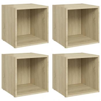 TV-Schränke 4 Stk. Sonoma-Eiche 37x35x37 cm Holzwerkstoff