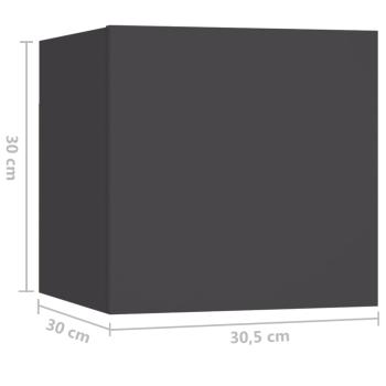 Nachttische 2 Stk. Grau 30,5x30x30 cm Holzwerkstoff