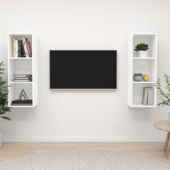 ARDEBO.de - TV-Wandschränke 2 Stk. Weiß Holzwerkstoff