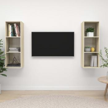 ARDEBO.de - TV-Wandschränke 2 Stk. Sonoma-Eiche Holzwerkstoff