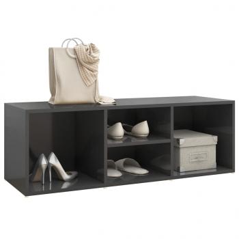 Schuhbank Hochglanz-Grau 105x35x35 cm Holzwerkstoff