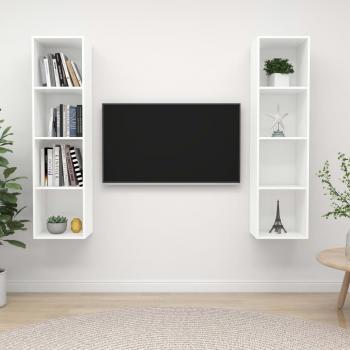 ARDEBO.de - TV-Wandschränke 2 Stk. Weiß Holzwerkstoff