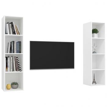 TV-Wandschränke 2 Stk. Weiß Holzwerkstoff