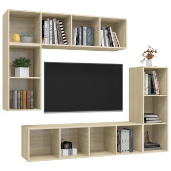 4-tlg. TV-Schrank-Set Sonoma-Eiche Holzwerkstoff