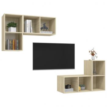TV-Wandschränke 4 Stk. Sonoma-Eiche Holzwerkstoff