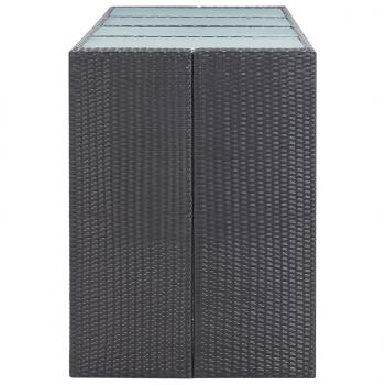 9-tlg. Gartenbar-Set Poly Rattan Schwarz