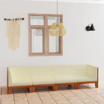 ARDEBO.de - 4-tlg. Garten-Lounge-Set mit Kissen Akazie Massivholz