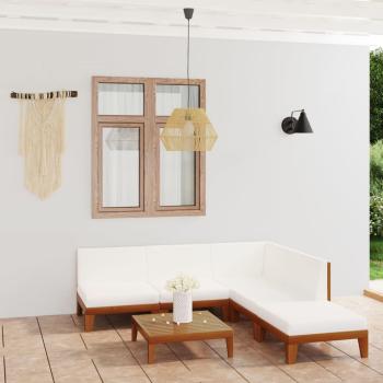 6-tlg. Garten-Lounge-Set mit Kissen Massivholz Akazie