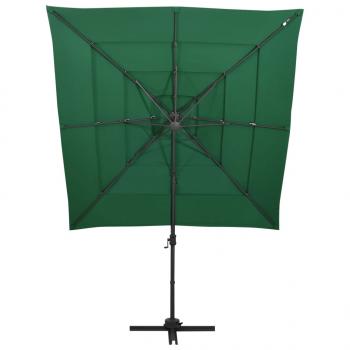 Sonnenschirm mit Aluminium-Mast 4-lagig Grün 250x250 cm