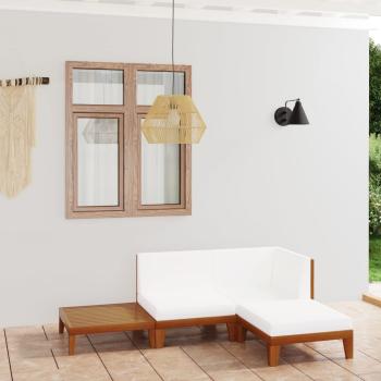 4-tlg. Garten-Lounge-Set mit Kissen Massivholz Akazie