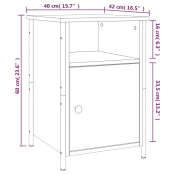 ARDEBO.de - Nachttisch Schwarz 40x42x60 cm Holzwerkstoff