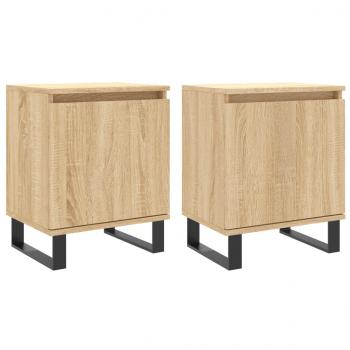 Nachttische 2 Stk. Sonoma-Eiche 40x30x50 cm Holzwerkstoff