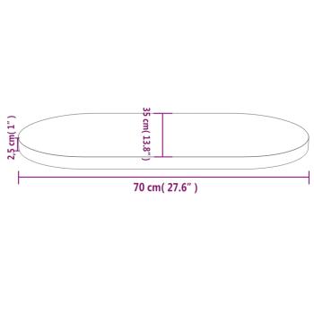 Tischplatte 70x35x2,5 cm Massivholz Kiefer Oval