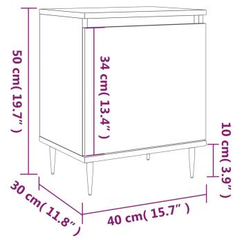 Nachttisch Grau Sonoma 40x30x50 cm Holzwerkstoff
