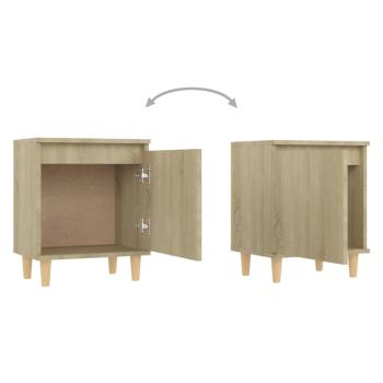Nachttische 2 Stk. Massivholz-Beinen Sonoma-Eiche 40x30x50cm