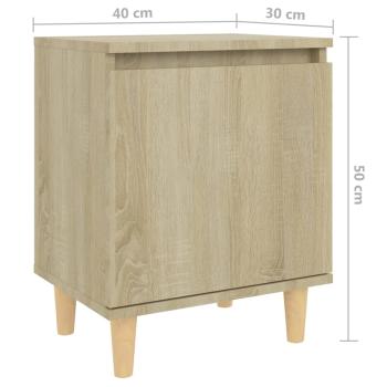 Nachttische 2 Stk. Massivholz-Beinen Sonoma-Eiche 40x30x50cm