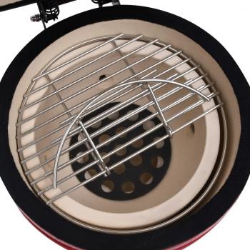 2-in-1 Kamado-Grill Smoker Keramik 56 cm Rot