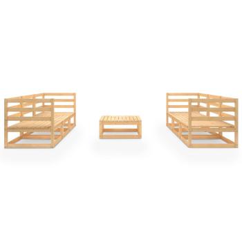 7-tlg. Garten-Lounge-Set Massivholz Kiefer