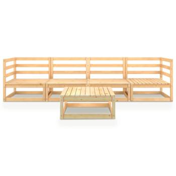 5-tlg. Garten-Lounge-Set Massivholz Kiefer