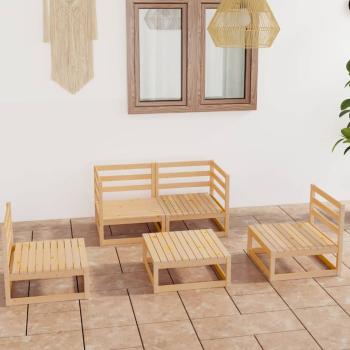 ARDEBO.de - 5-tlg. Garten-Lounge-Set Massivholz Kiefer