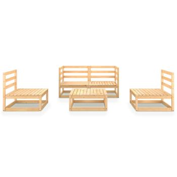 5-tlg. Garten-Lounge-Set Massivholz Kiefer