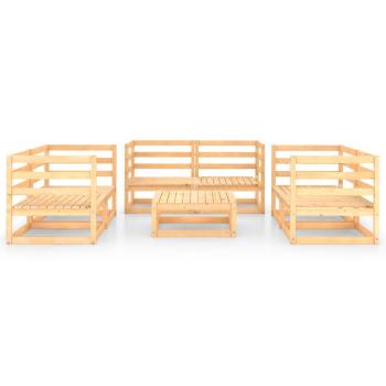 7-tlg. Garten-Lounge-Set mit Kissen Kiefer Massivholz