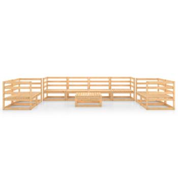 9-tlg. Garten-Lounge-Set Massivholz Kiefer