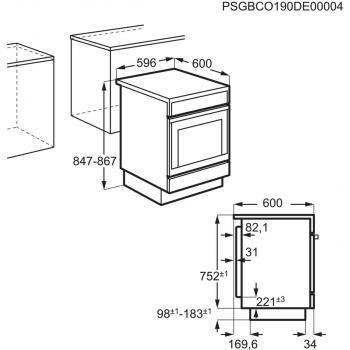 AEG CCB6441ABW EEK A Standherd mit Glaskeramikkochfeld, 60 cm breit, 73 L, Geschirrwagen, Dörren-Funktion, Feuchte Umluft, weiß (940002957)